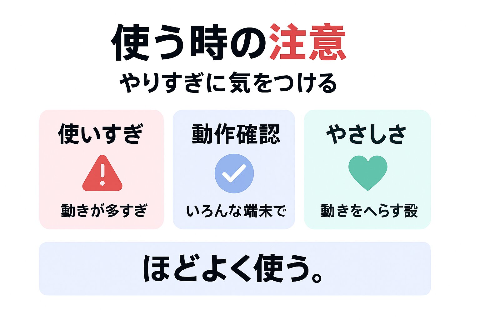 CSSアニメーション実装時の注意点を示す図