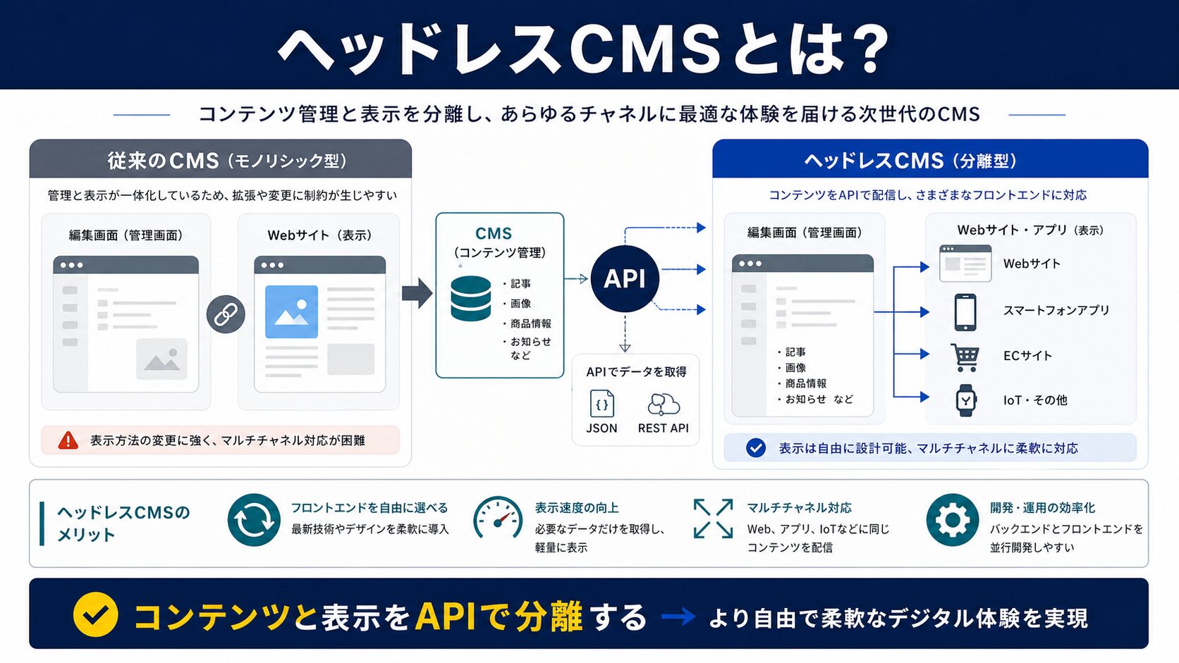 ヘッドレスCMSとは?基礎知識を5分で理解