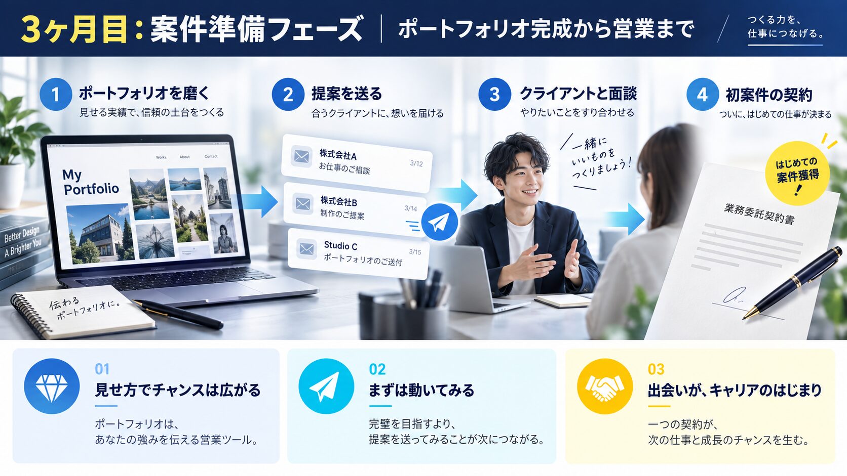 3ヶ月目：案件準備フェーズ｜ポートフォリオ完成から営業まで