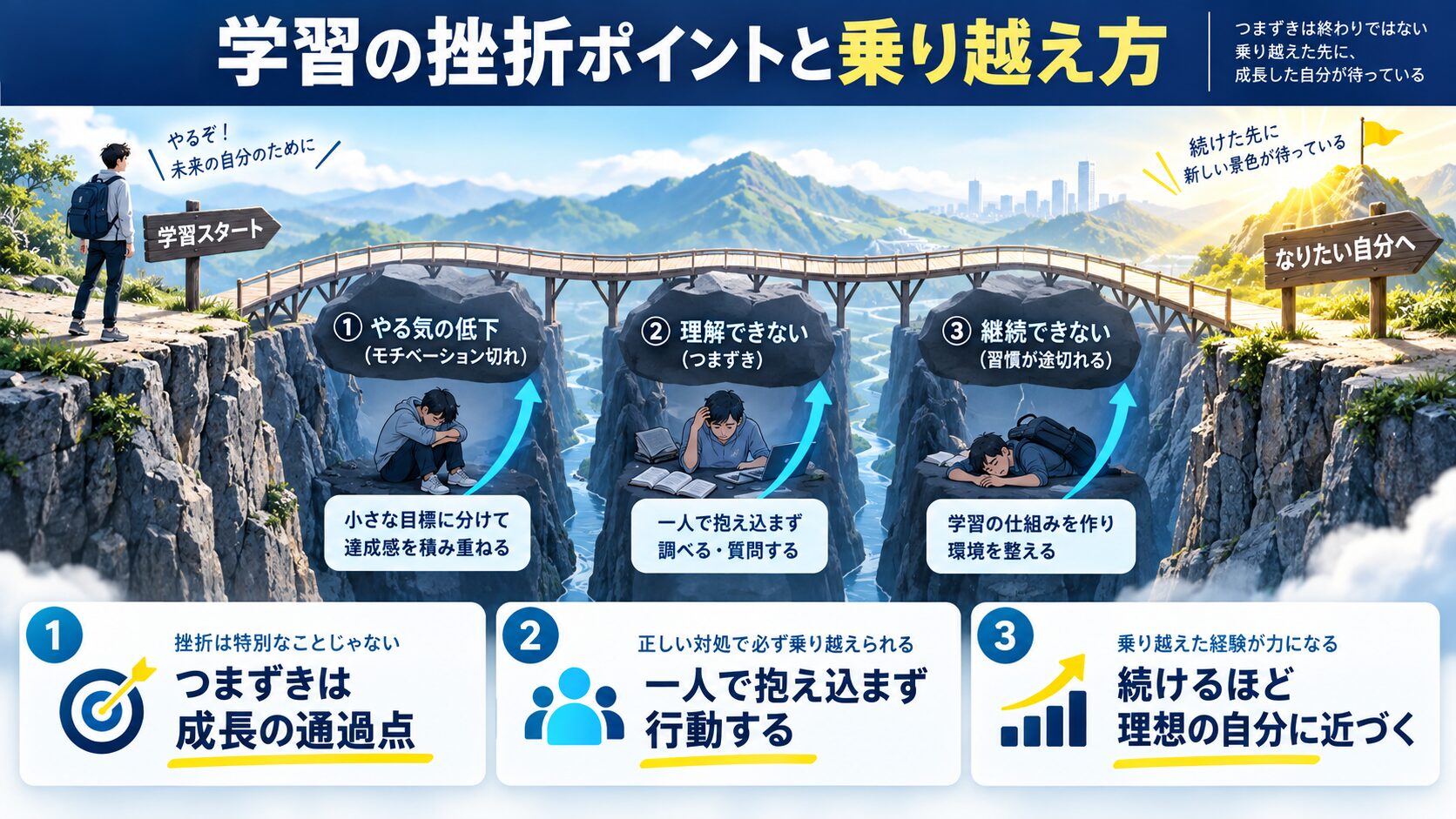 学習の挫折ポイントと乗り越え方