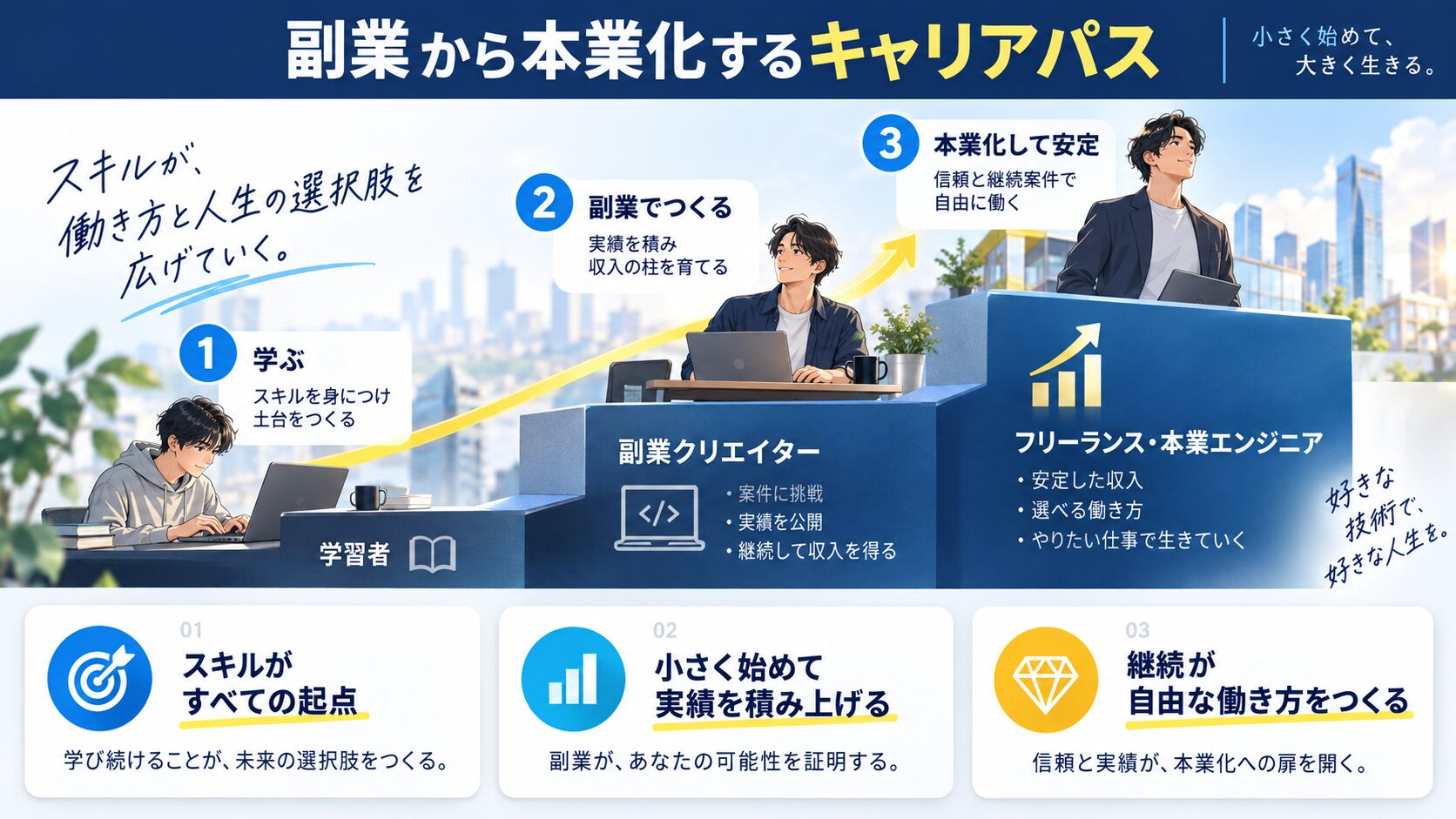 副業から本業化するキャリアパス