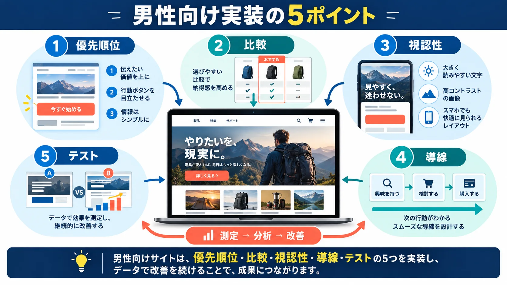 男性向けWebデザインの5つの実装ポイント