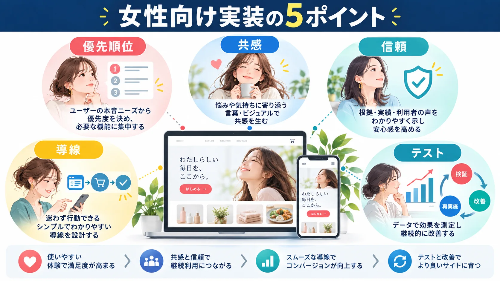 女性向けWebデザインの5つの実装ポイント