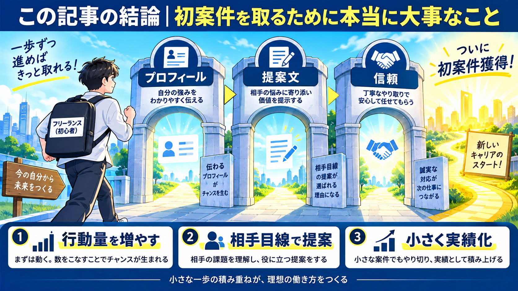 この記事の結論|初案件を取るために本当に大事なこと