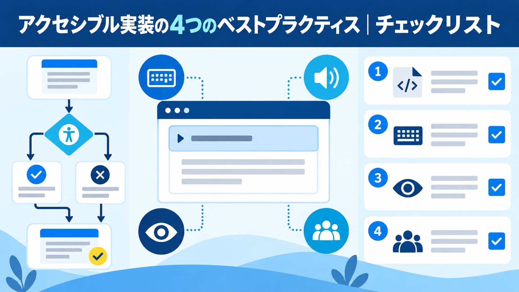 アクセシブル実装の4つのベストプラクティス|チェックリスト