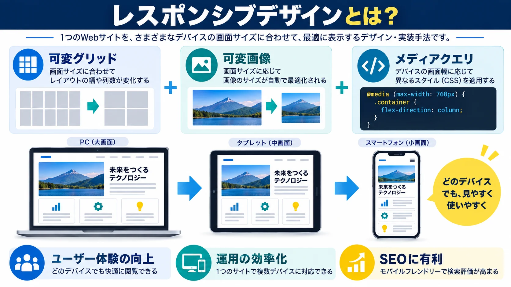 レスポンシブデザインとは？基本概念を5分で理解