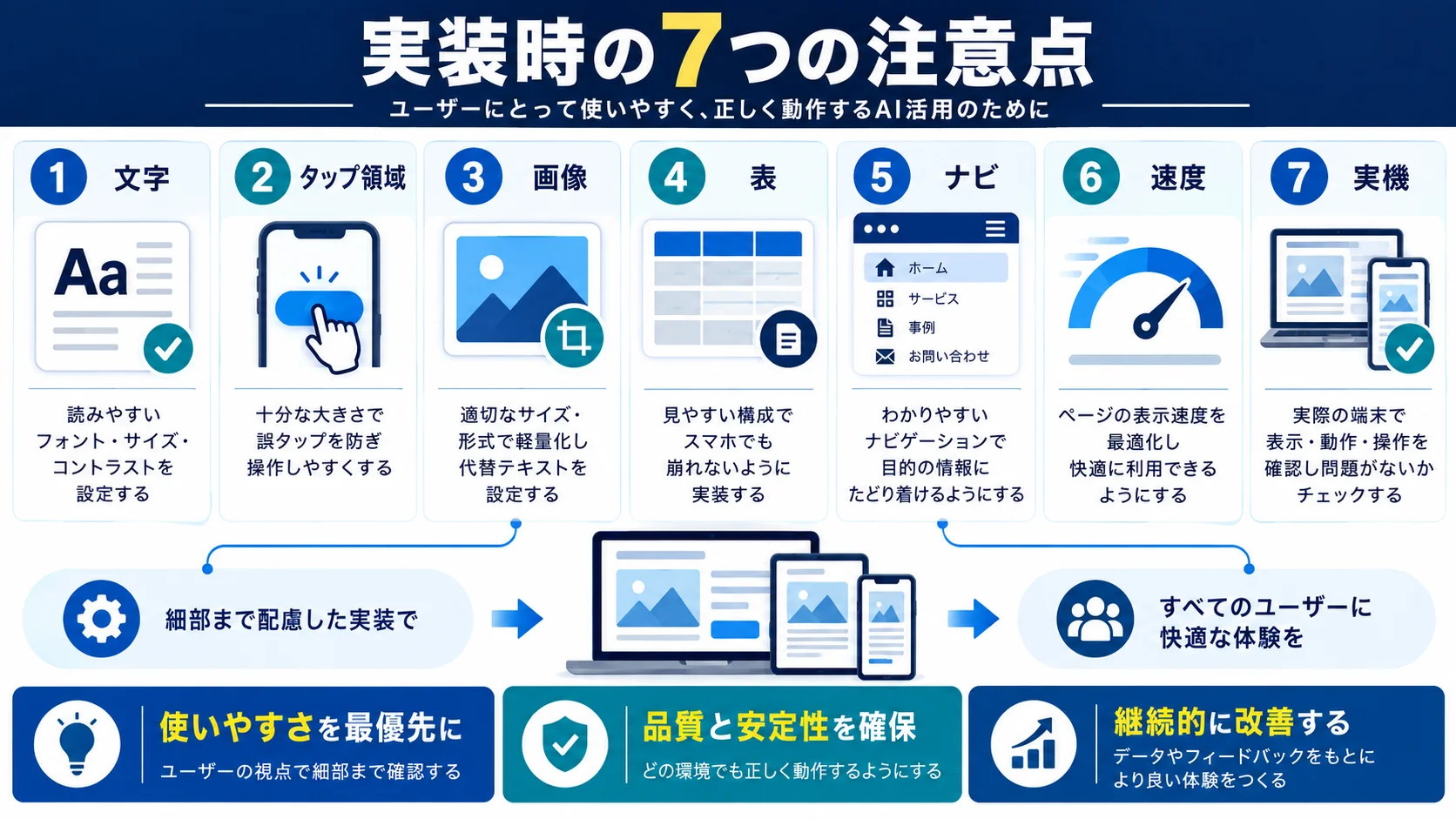 実装時に気をつけるべき7つの注意点