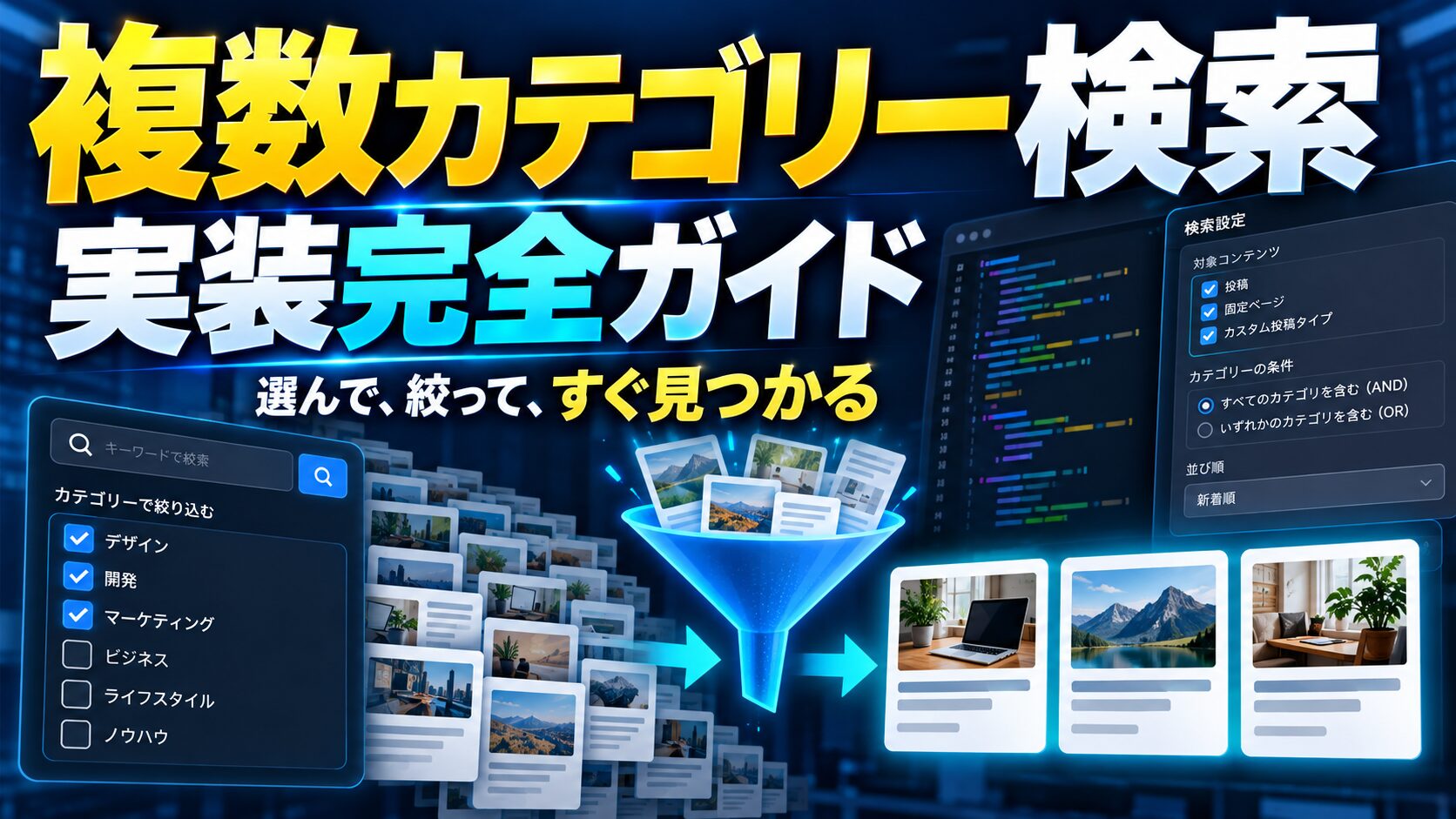 WordPress複数カテゴリー検索機能の実装完全ガイド