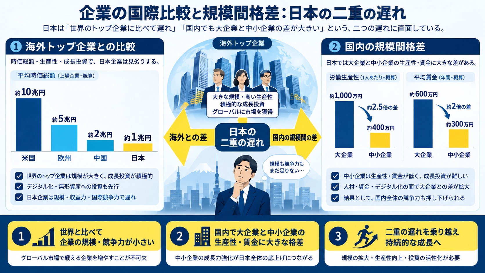 企業の国際比較と規模間格差：日本の二重の遅れ