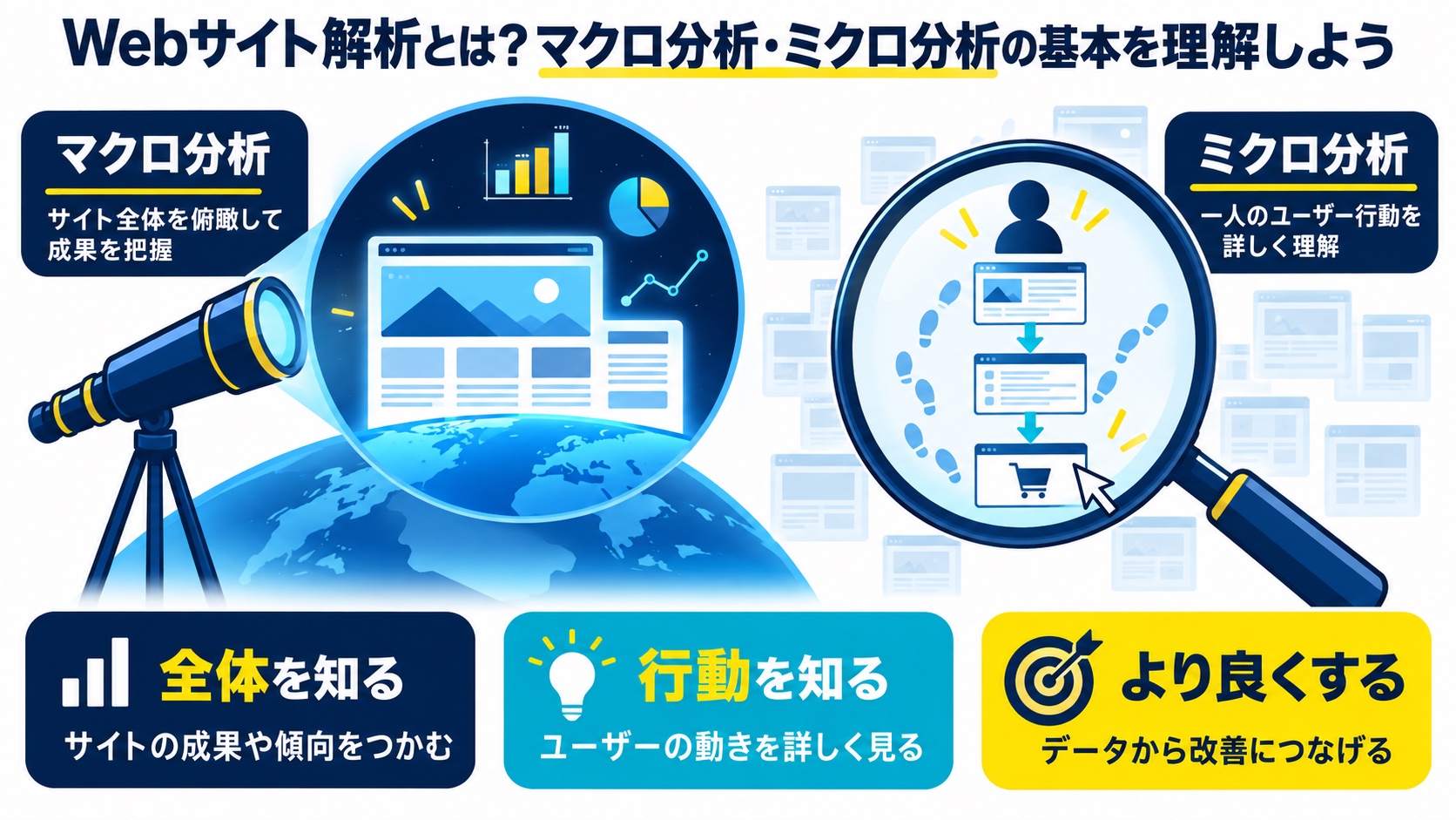 Webサイト解析とは？マクロ分析・ミクロ分析の基本を理解しよう