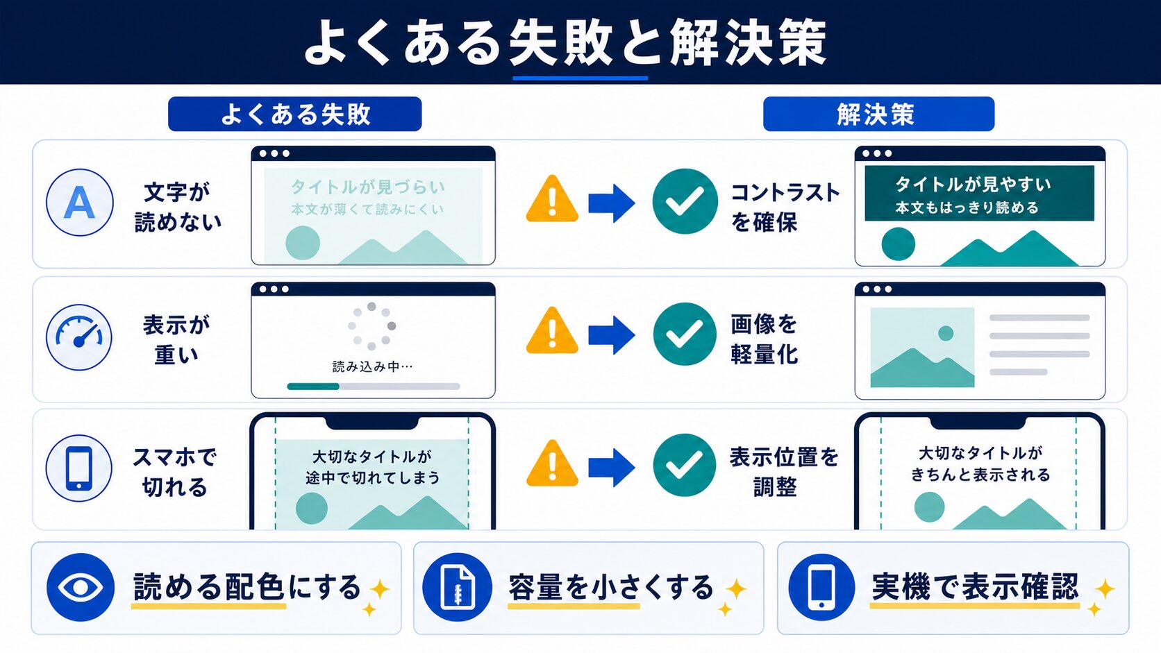 よくある失敗と解決策の図解