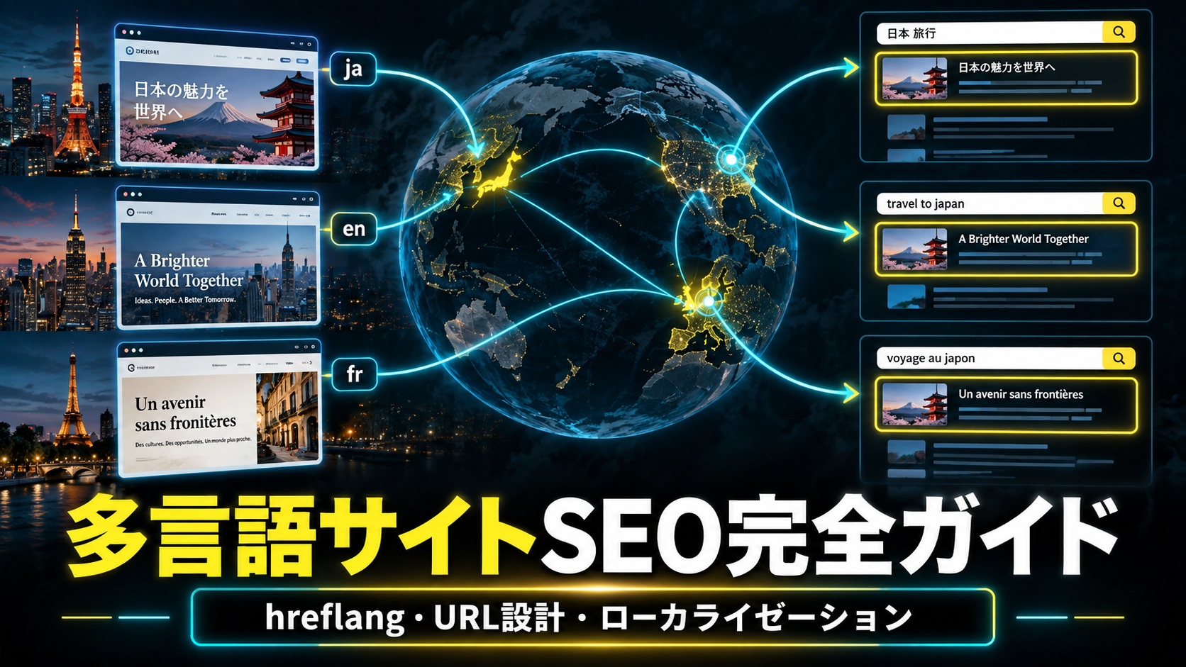 多言語サイトのSEO対策完全ガイド｜hreflang属性の設定方法・URL構造設計・ローカライゼーションまで徹底解説