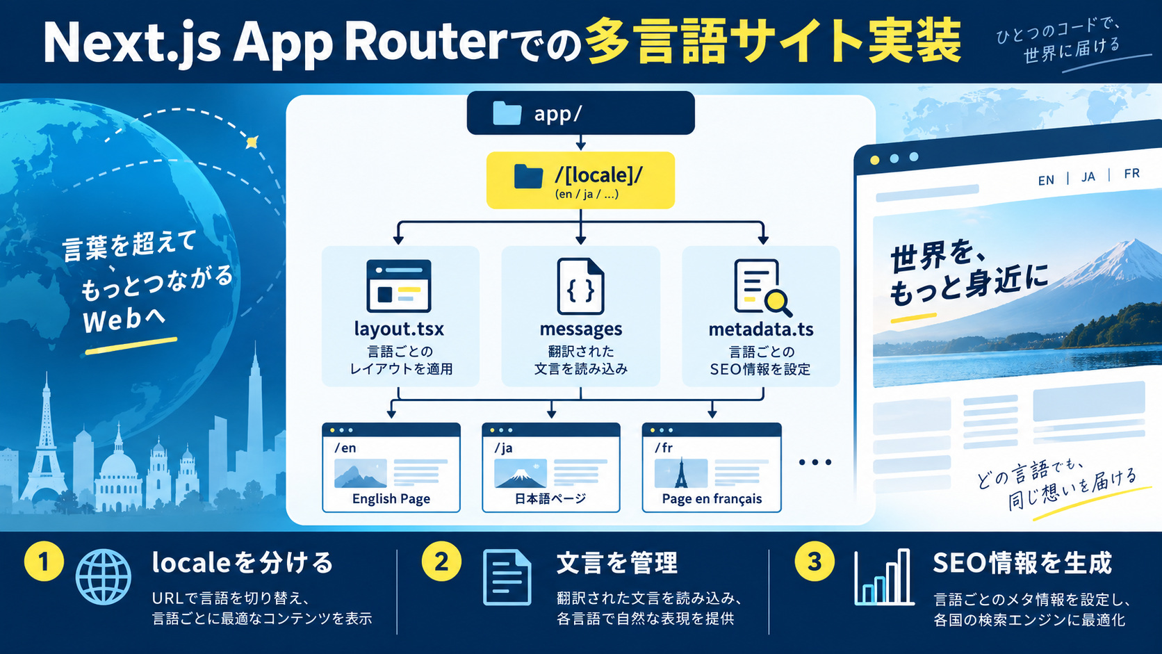 Next.js App Routerでの多言語サイト実装
