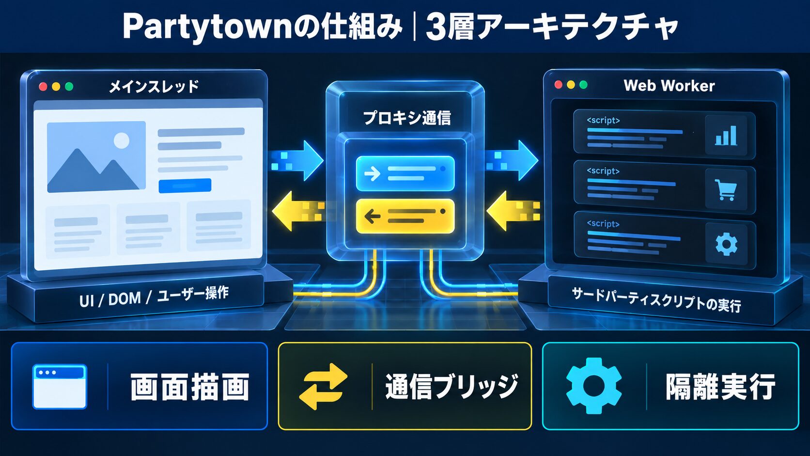 Partytownの仕組み|3層アーキテクチャ