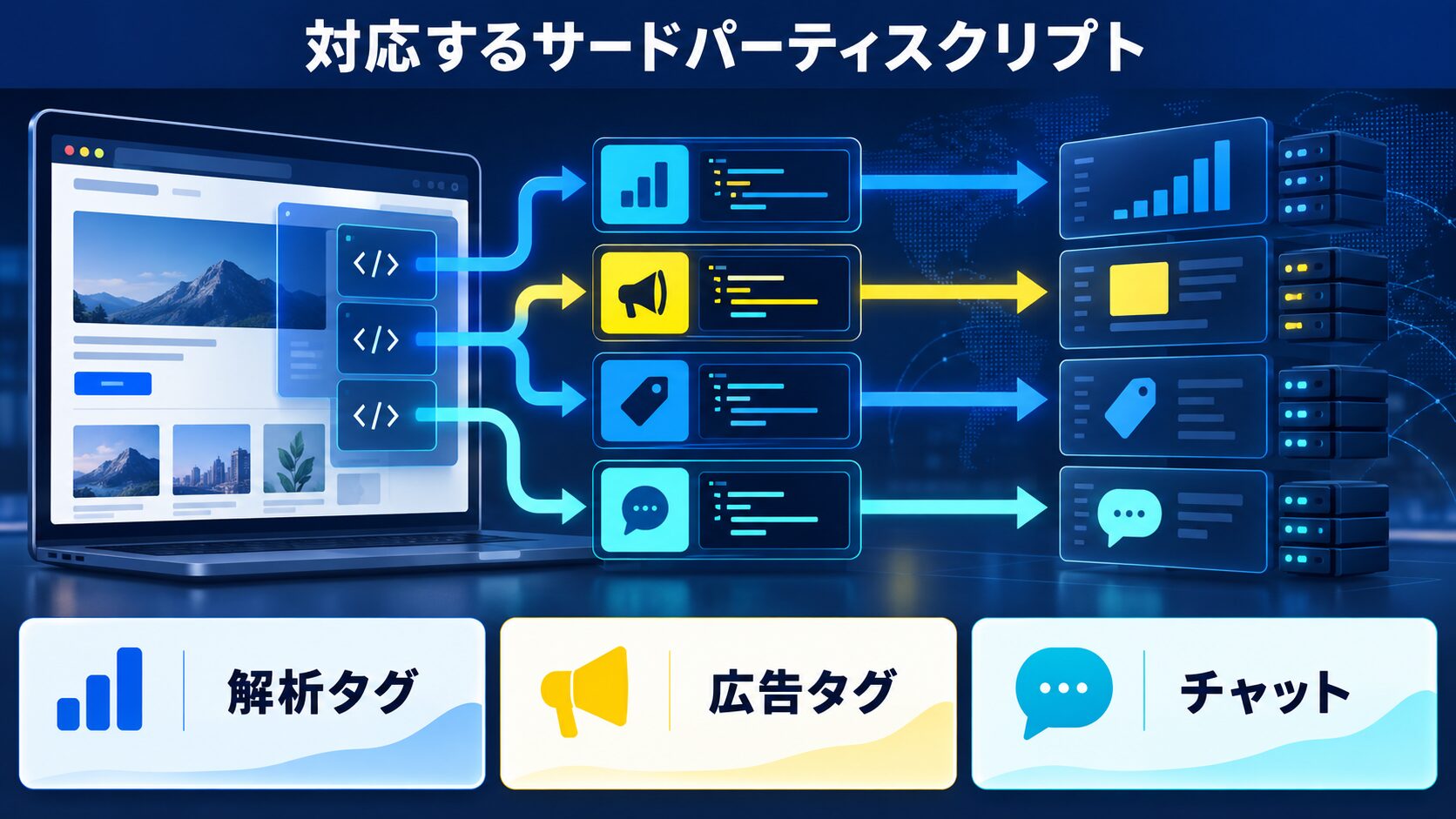 対応するサードパーティスクリプト