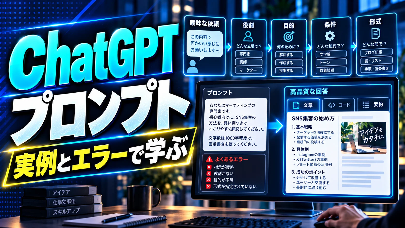 ChatGPTプロンプト｜実例とエラーで学ぶ
