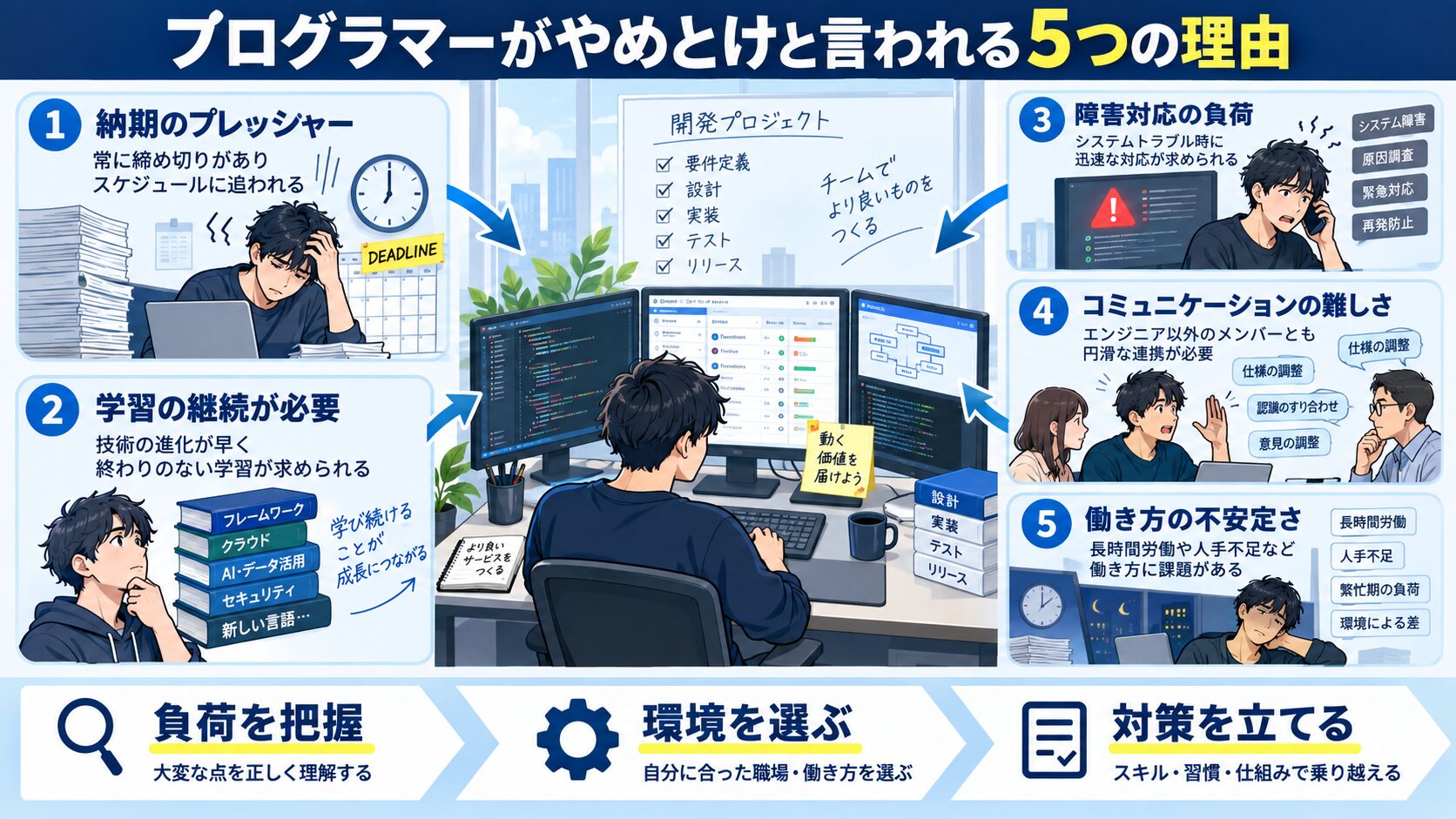 プログラマーがやめとけと言われる5つの理由