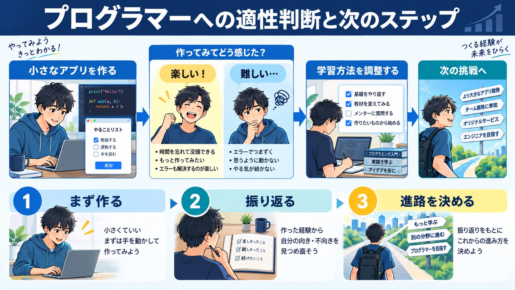 プログラマーへの適性判断と次のステップ