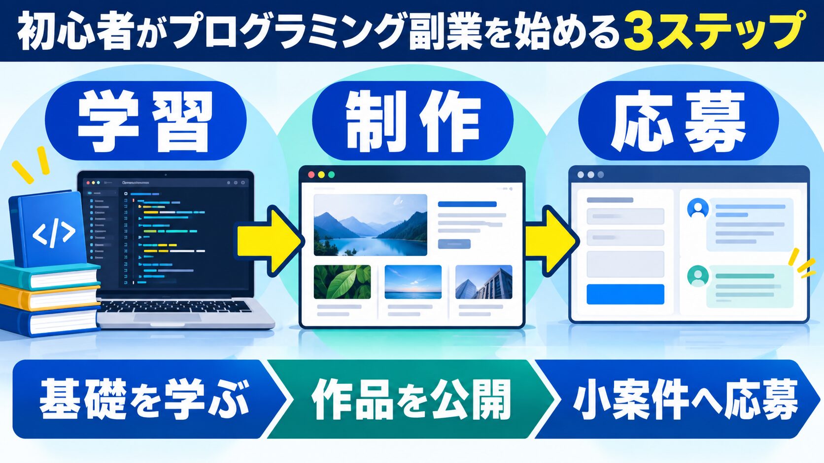 初心者がプログラミング副業を始める3ステップ