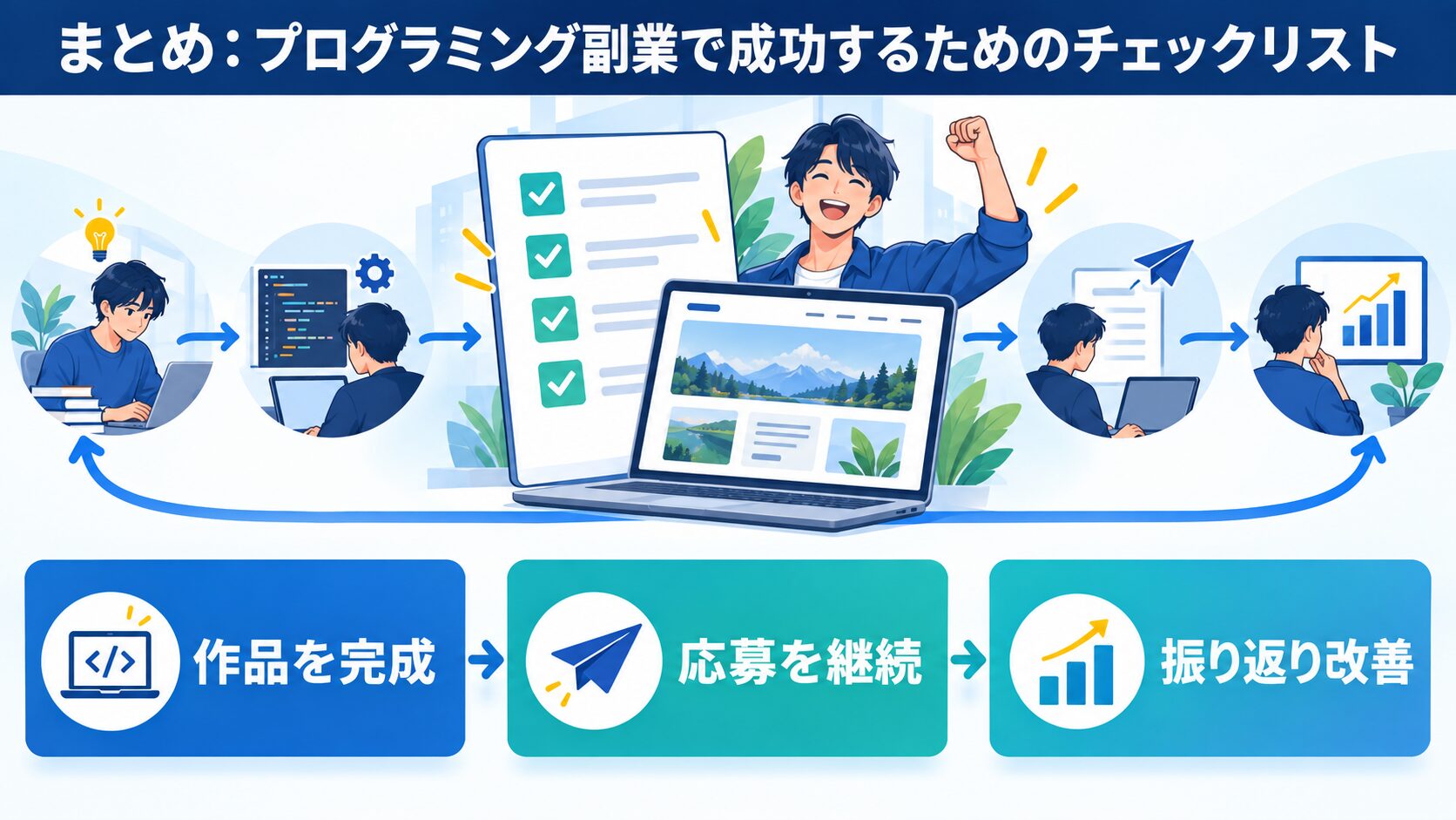 まとめ:プログラミング副業で成功するためのチェックリスト