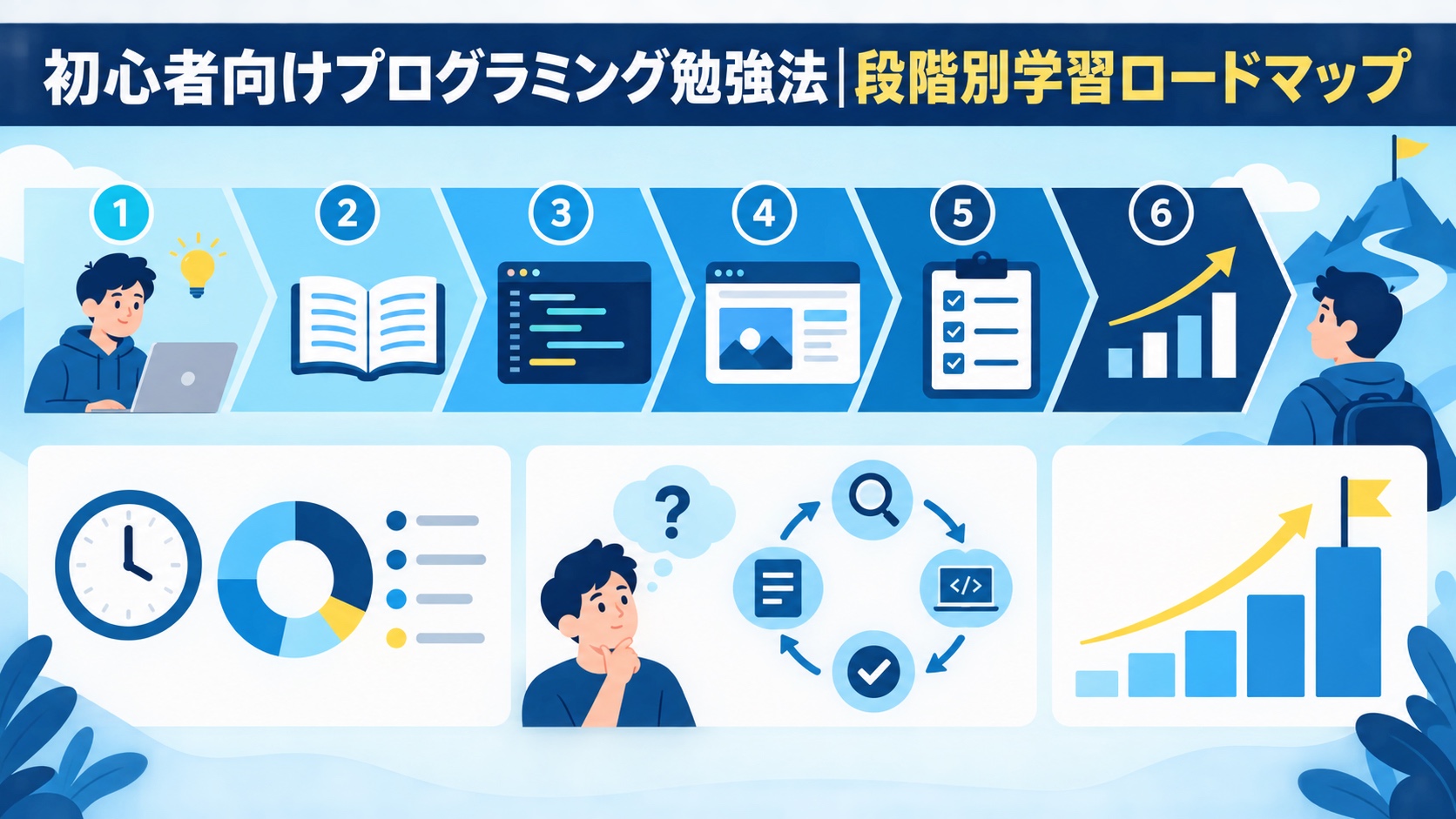 初心者向けプログラミング勉強法|段階別学習ロードマップ