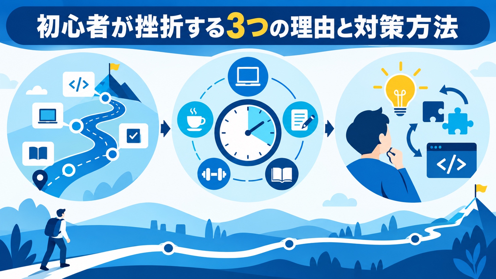 初心者が挫折する3つの理由と対策方法
