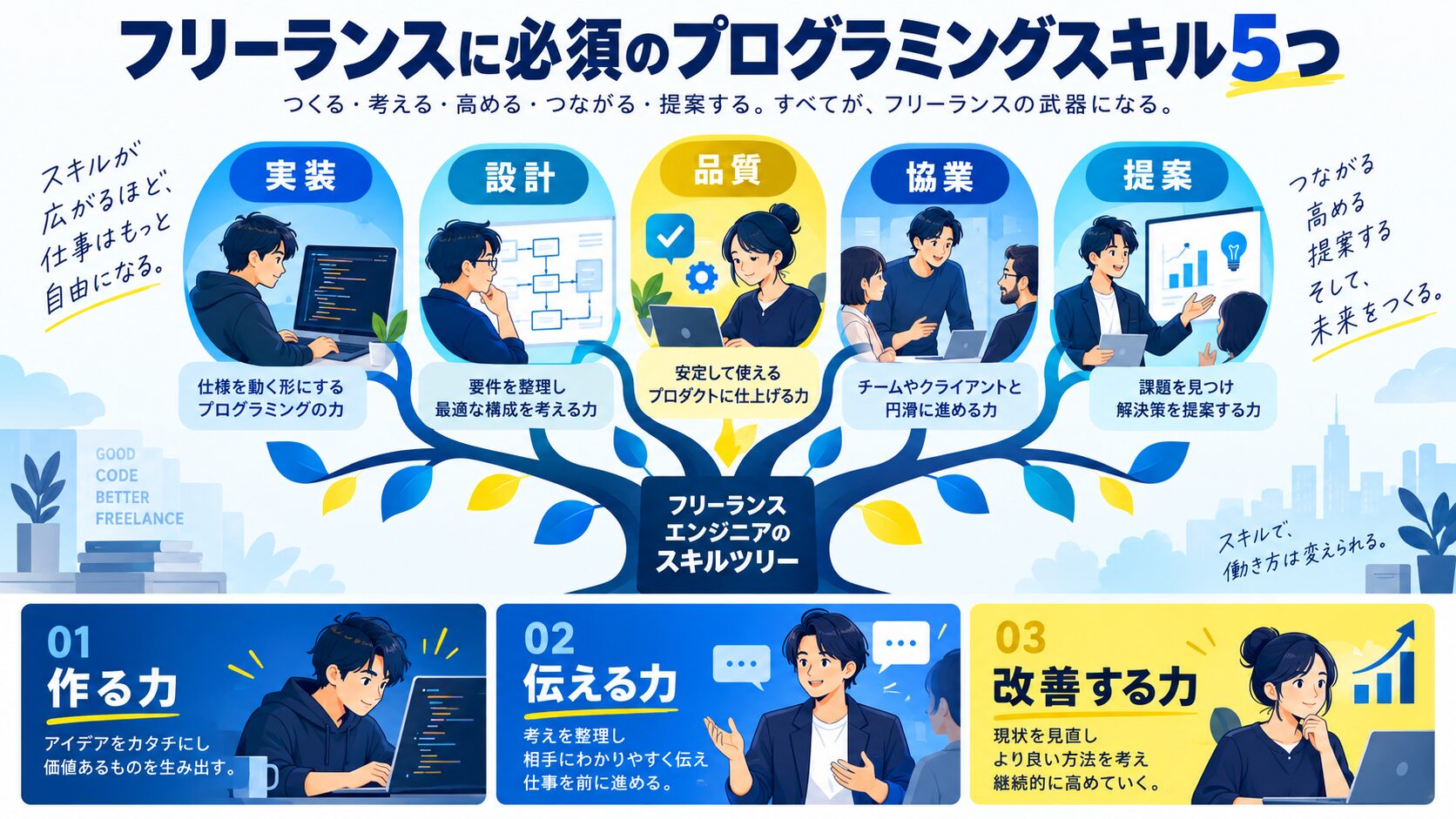 フリーランスに必須のプログラミングスキル5つ