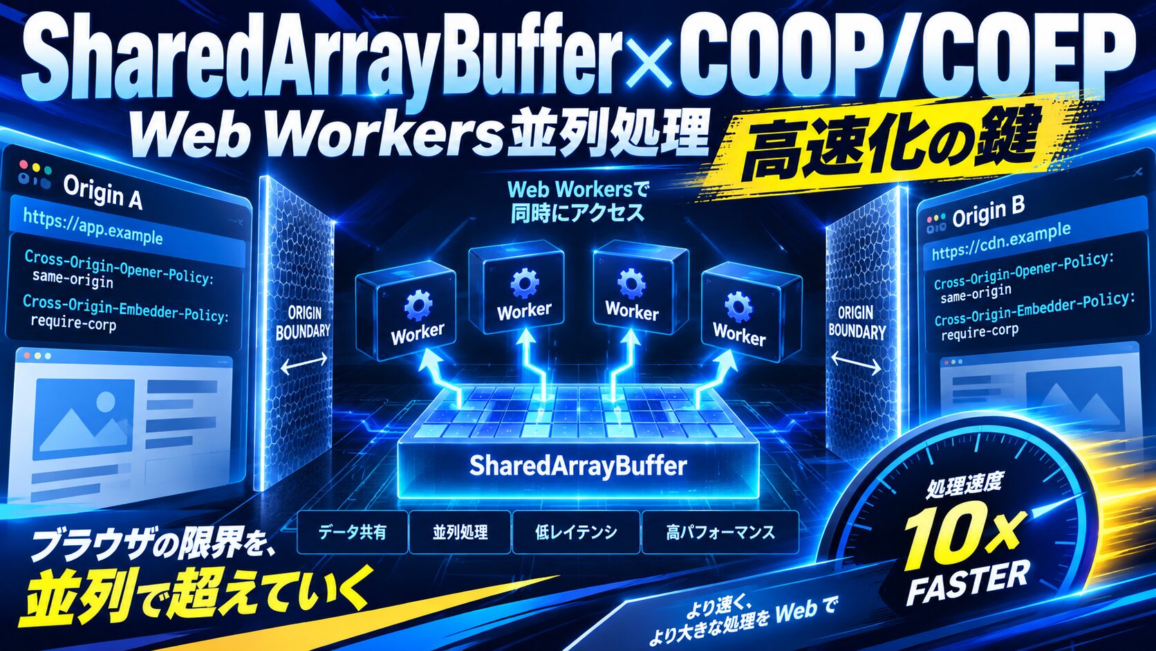 SharedArrayBuffer×クロスオリジン分離(COOP/COEP)｜Web Workers並列処理