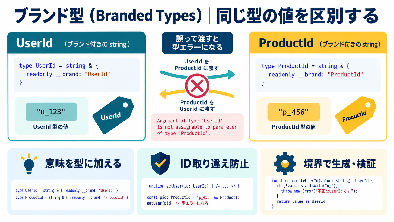 ブランド型で取り違えを防ぐ