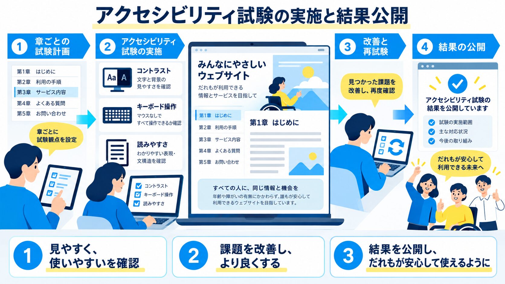 アクセシビリティ試験の実施と結果公開