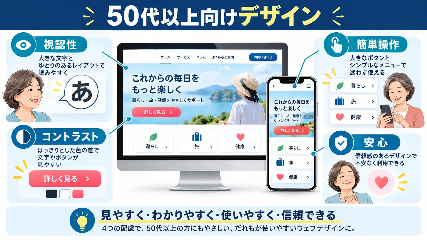 50代以上女性向けWebデザインの制作方法