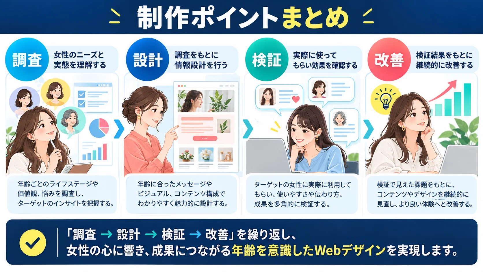 女性向けWebデザイン制作のポイントまとめ