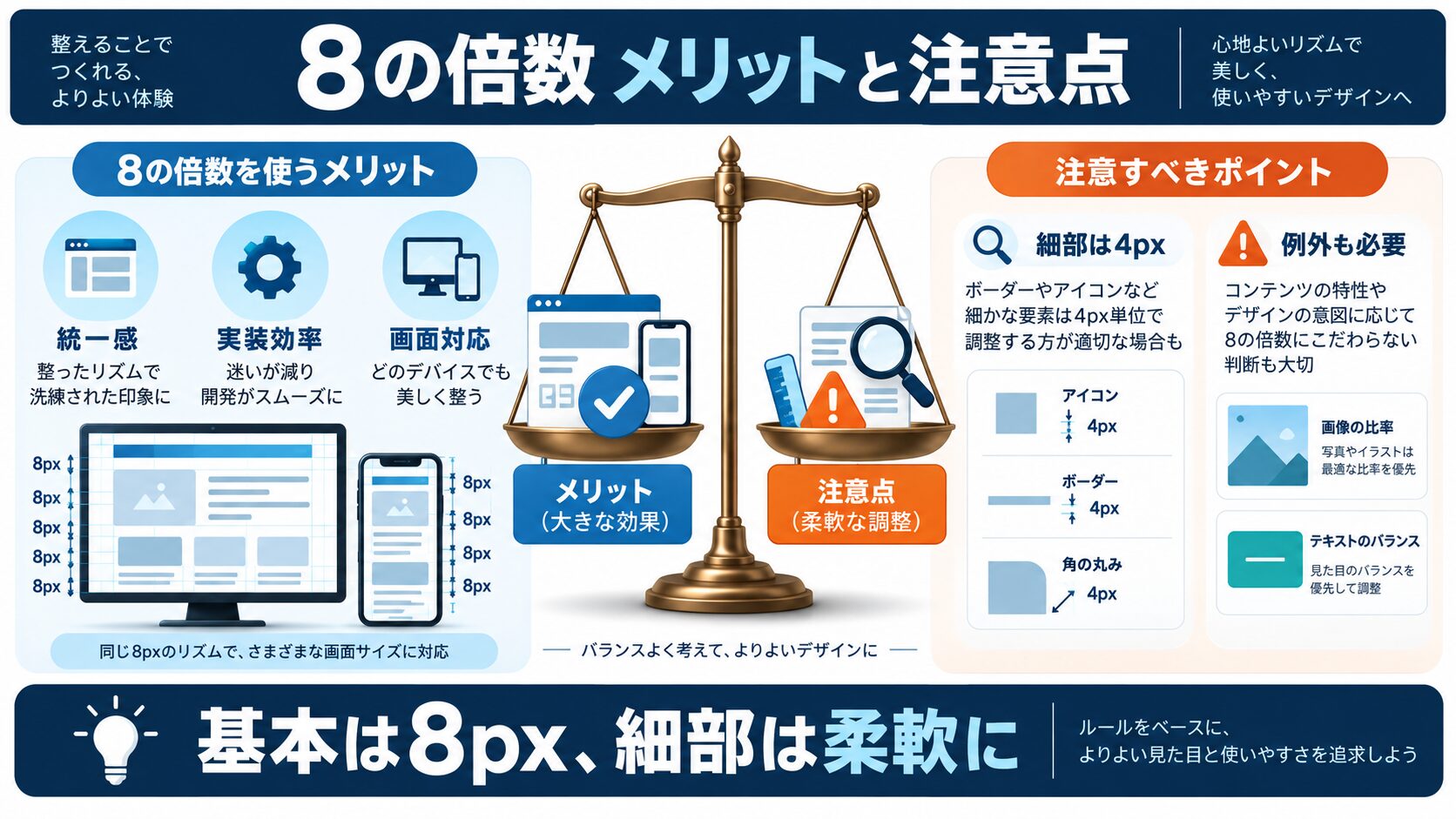 8の倍数を使うメリット・デメリットは?