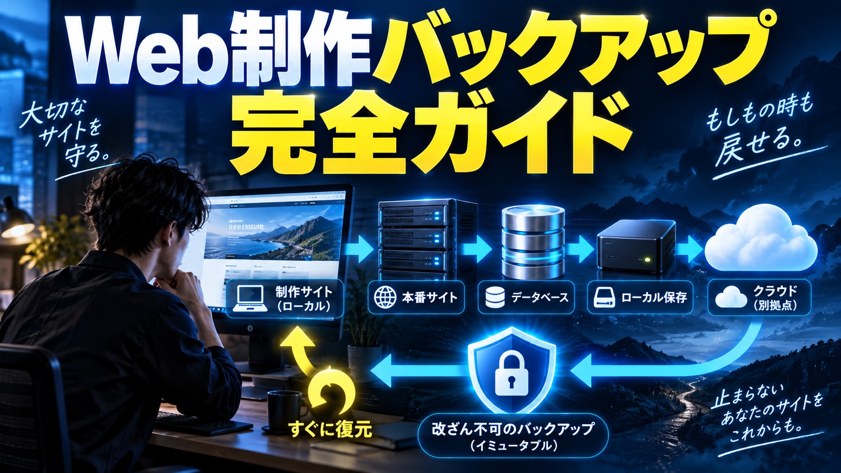 【2026年版】Web制作バックアップ完全ガイド|3-2-1-1-0ルール実践方法