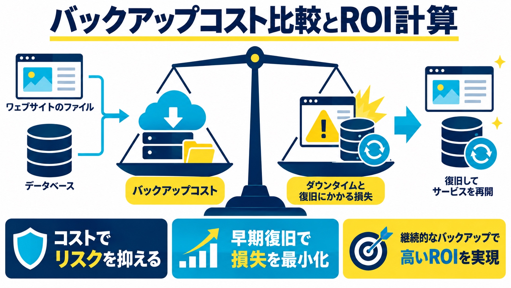 バックアップコスト比較とROI計算