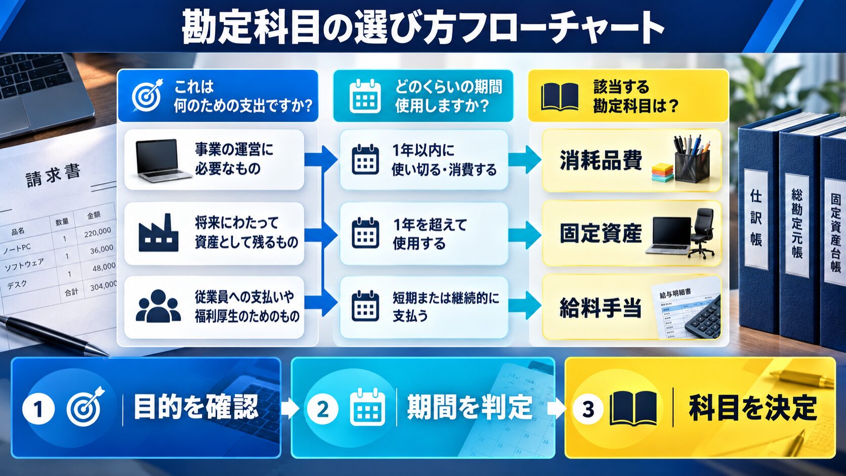 勘定科目の選び方フローチャート