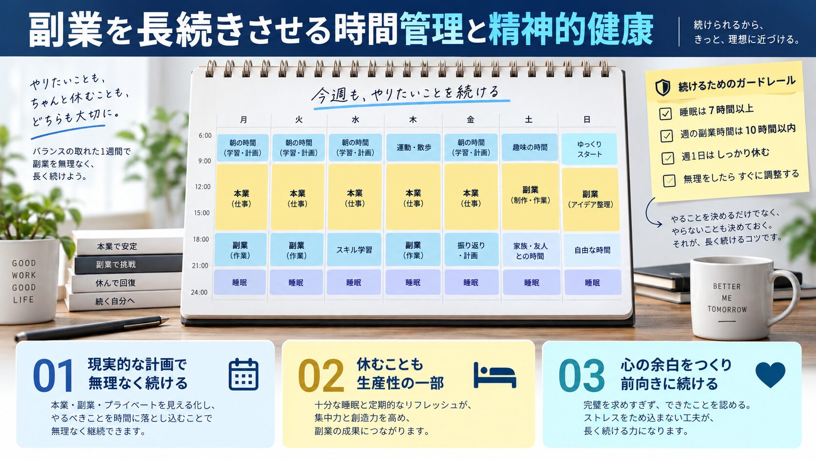 副業を長続きさせる時間管理と精神的健康