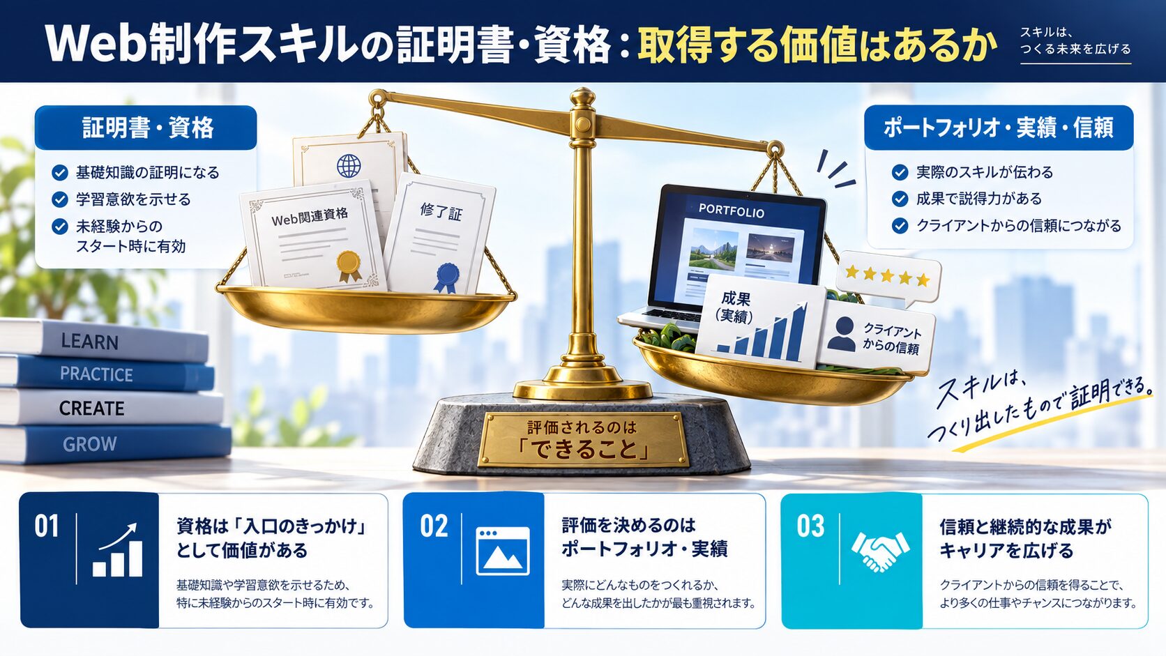 Web制作スキルの証明書・資格:取得する価値はあるか
