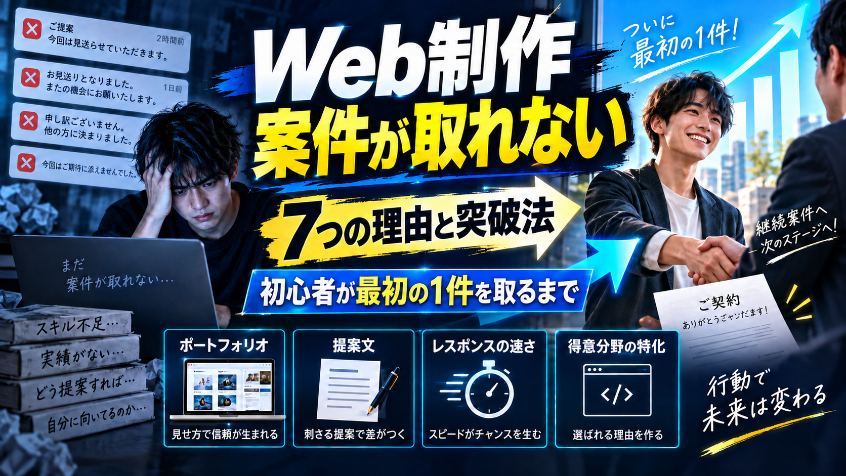 Web制作の案件が取れない理由7つと対策