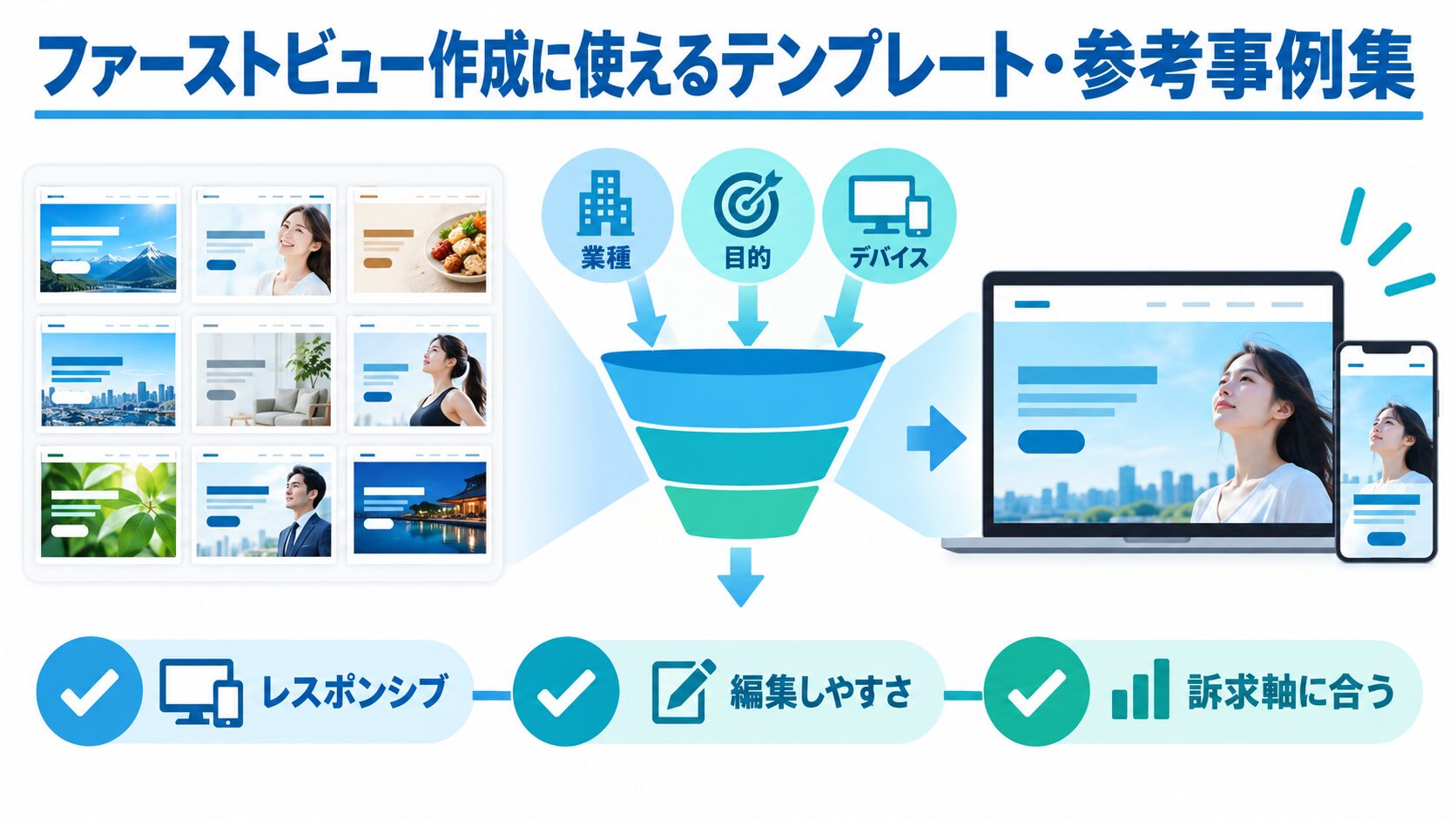 ファーストビュー作成に使えるテンプレート・参考事例集