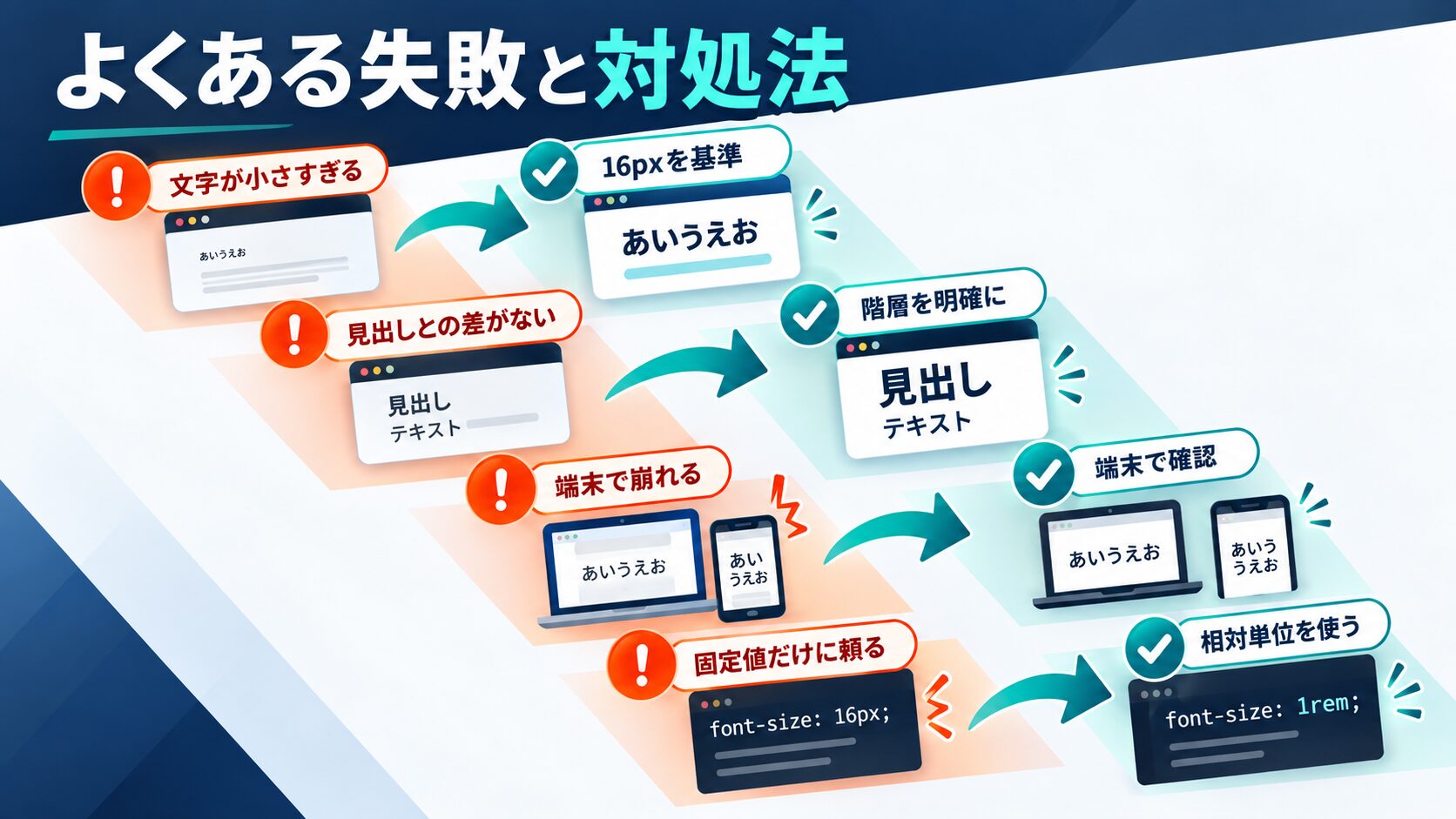 フォントサイズ設計でよくある失敗と対処法