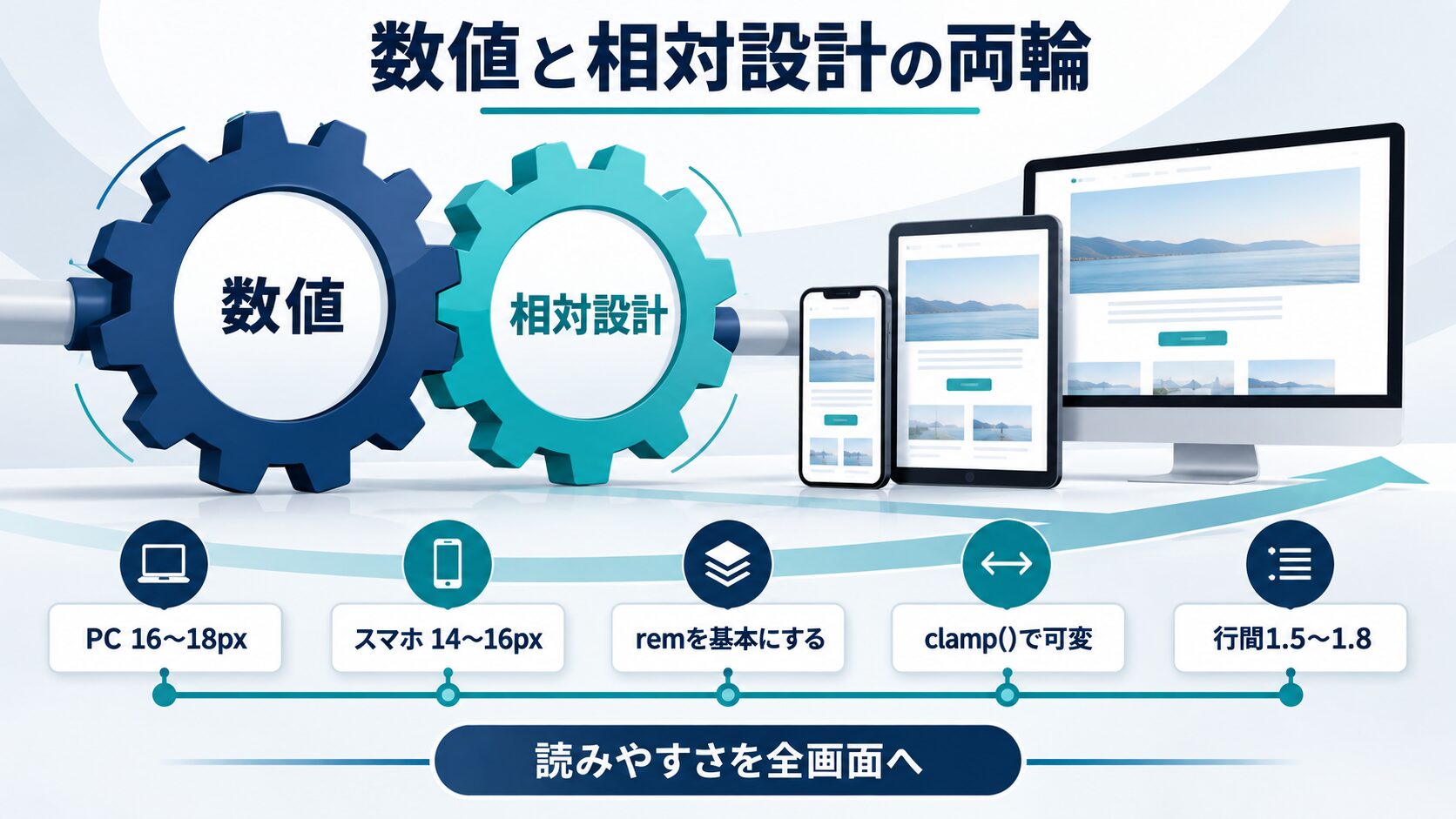 まとめ|フォントサイズは「数値」と「相対設計」の両輪で決める