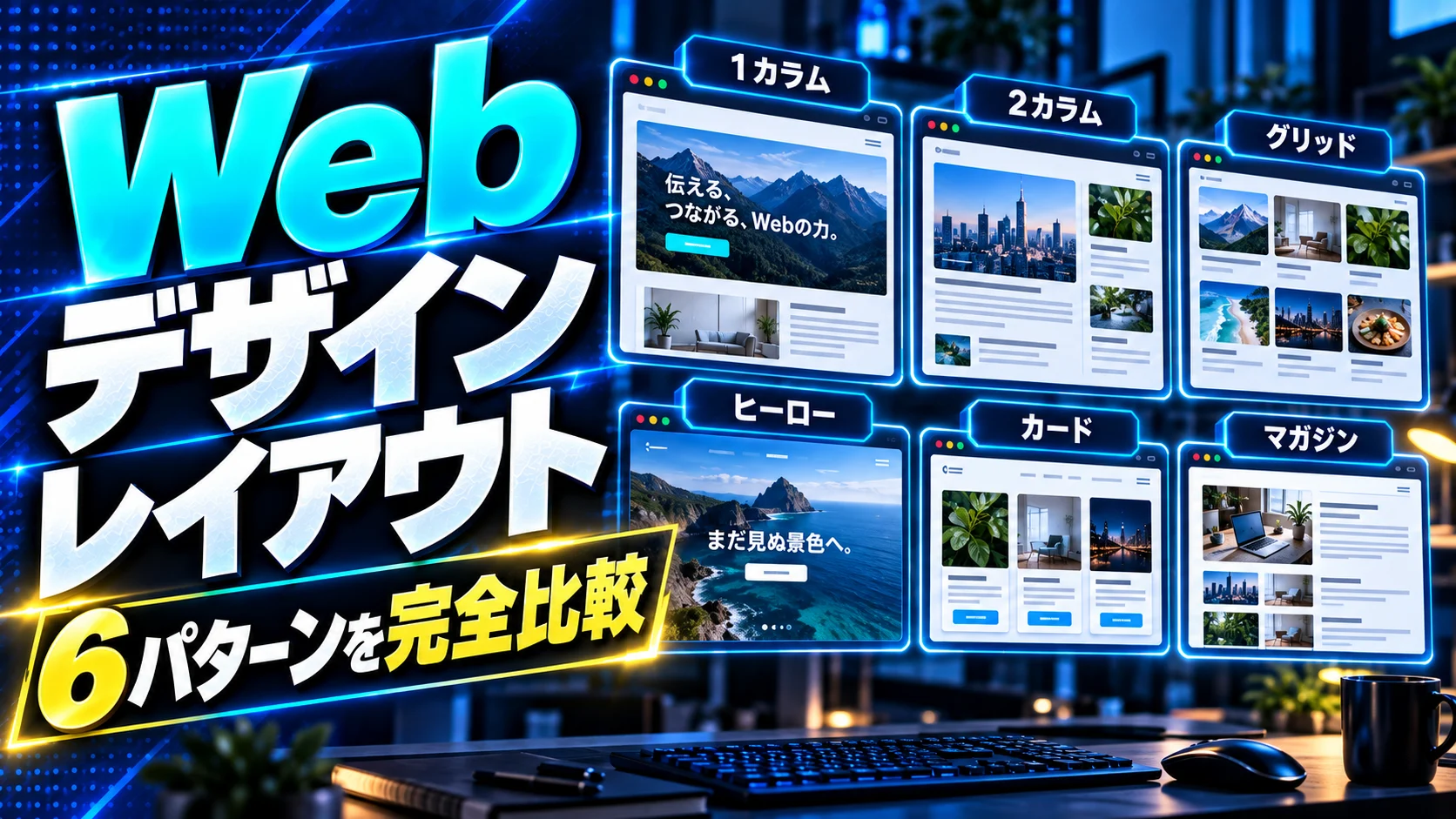 Webデザインレイアウト6パターン完全比較