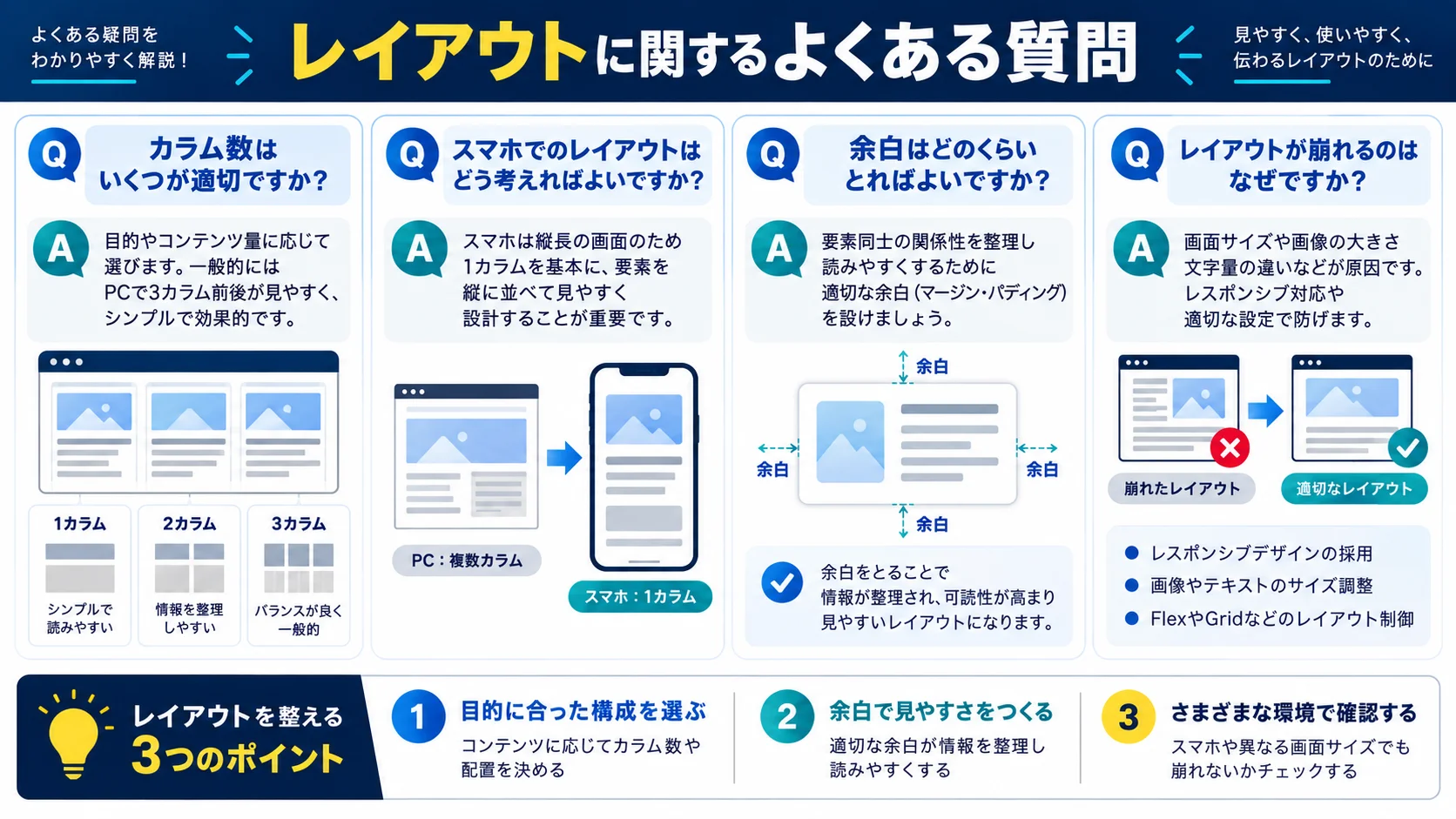 Webデザインのレイアウトに関するよくある質問