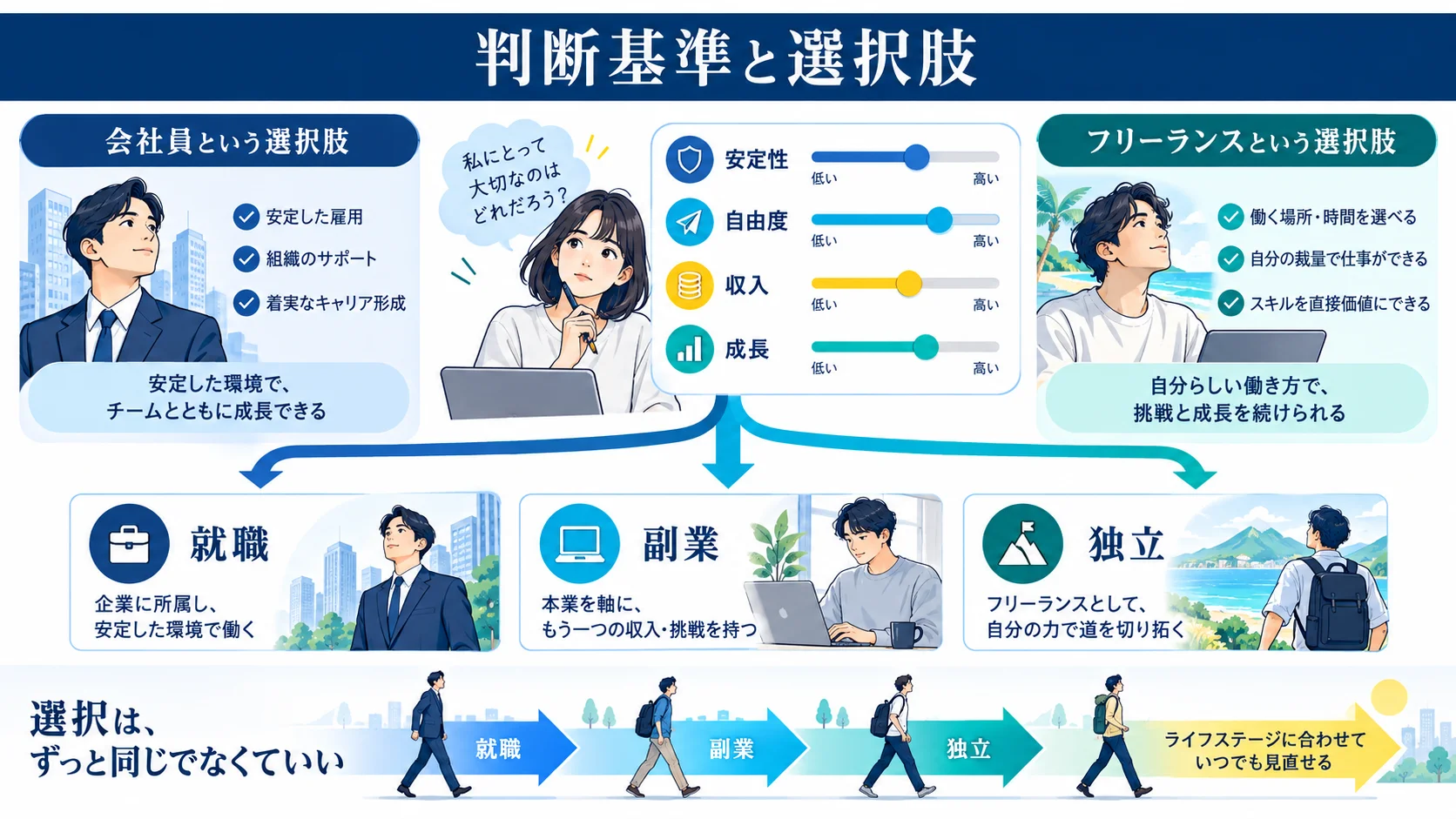 正社員かフリーランスか?判断基準と選択肢