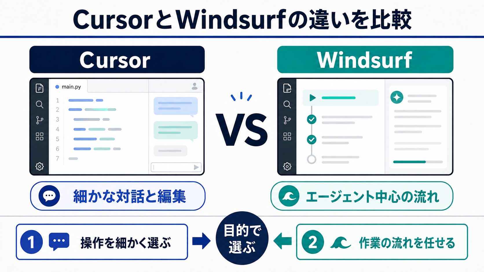 CursorとWindsurfの違いを比較