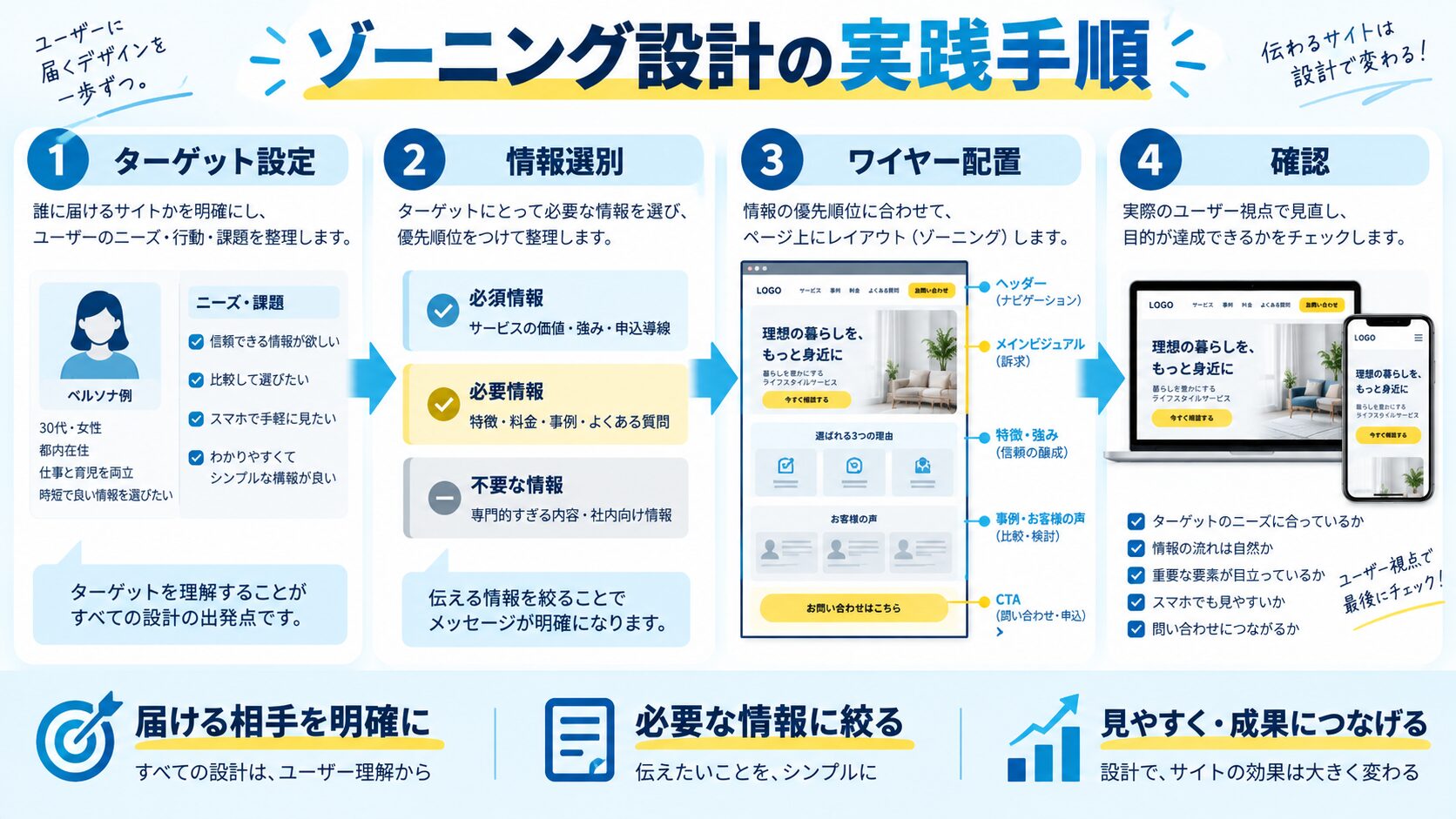 ゾーニング設計の実践手順|ターゲット設定から情報配置まで