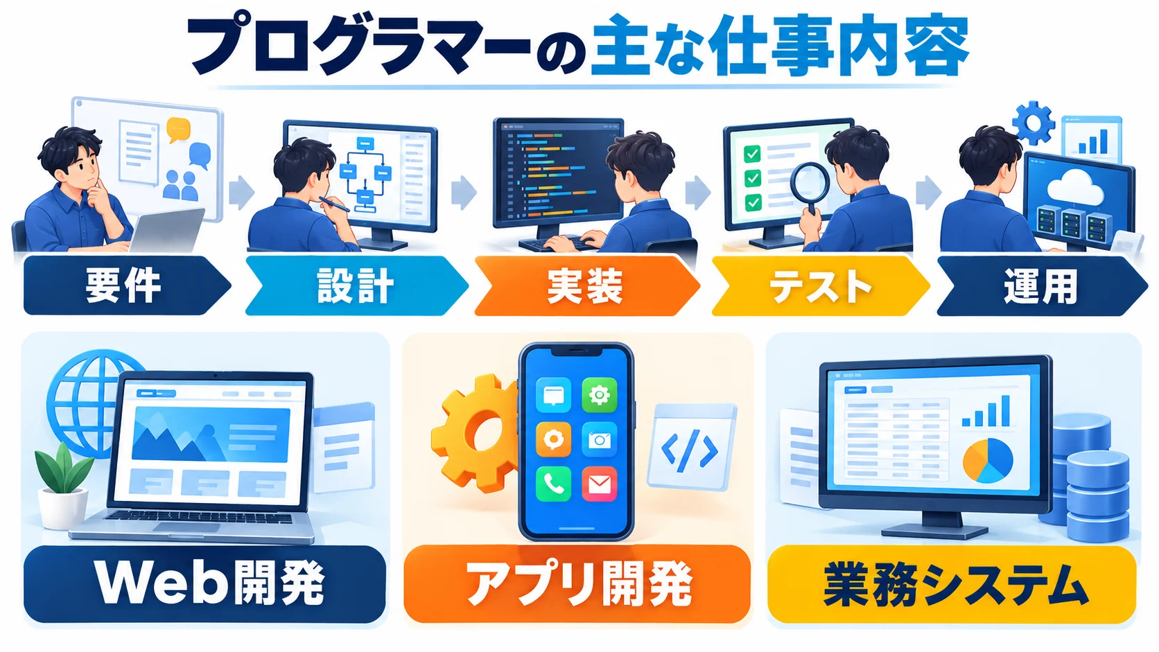 プログラマーの主な仕事内容とは？業務の種類と特徴