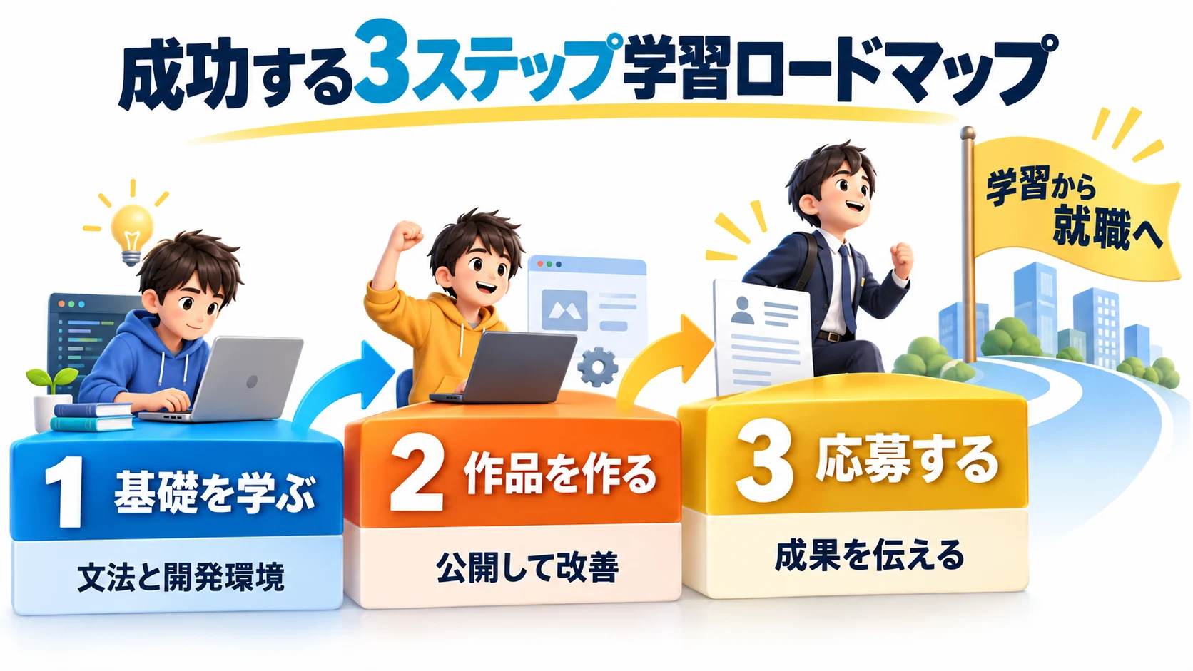 未経験者が確実に成功する3ステップの学習ロードマップ