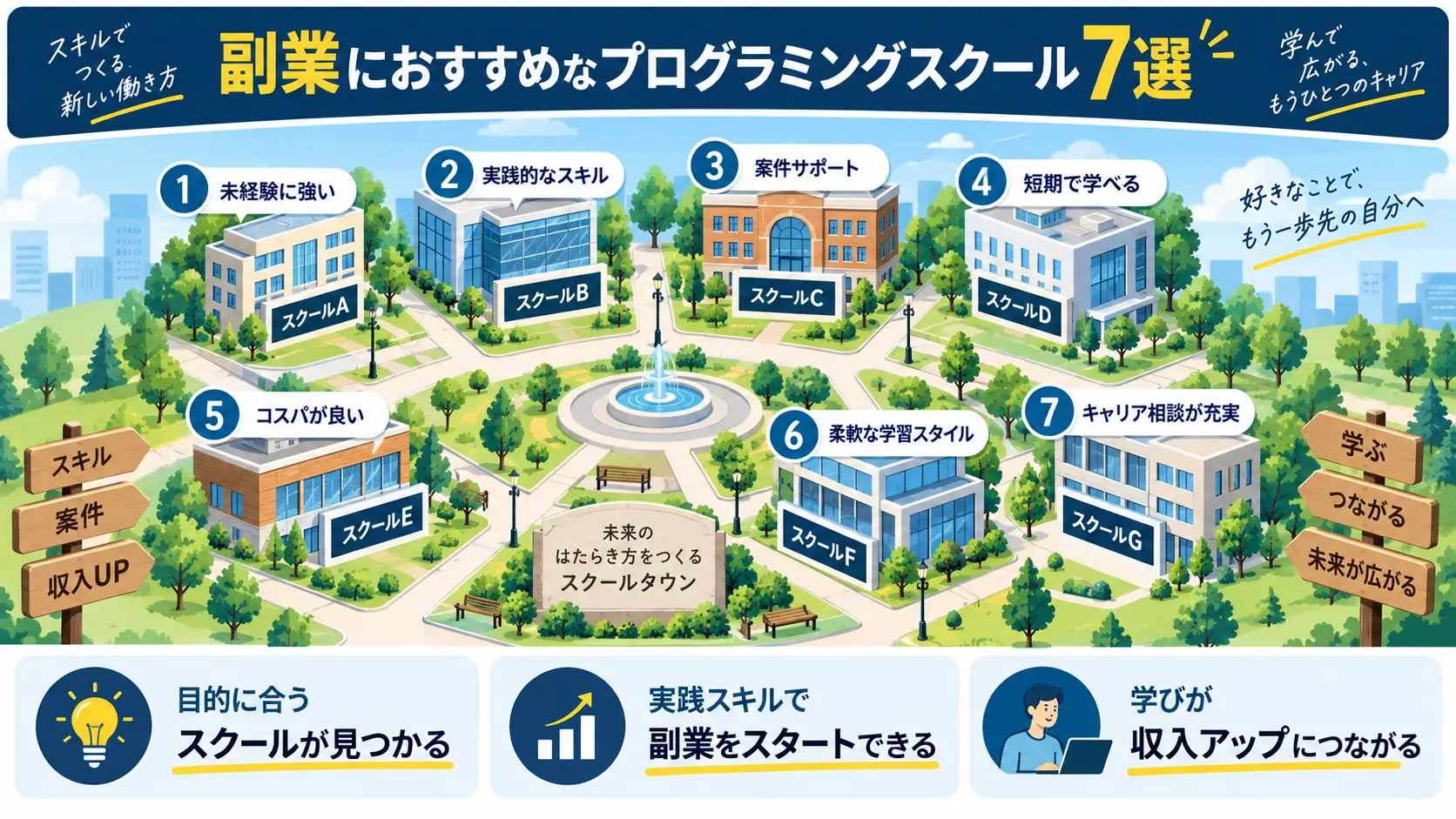 副業におすすめなプログラミングスクール7選
